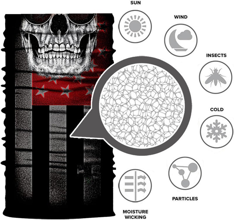 WYSUMMER Scarves Bandanas Skull Face Tube Headband, Gaiter Head Wrap Balaclava Magic Scarf Motorcycle Multi Function Headwear - Image 3